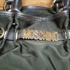 Moschino brown satchel purse